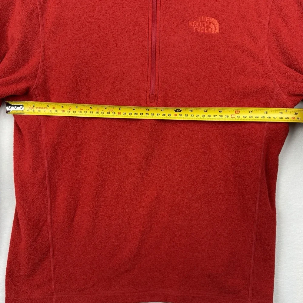 The North‎ Face 1/4 Zip Fleece Pullover Sweater Red Mens Medium M